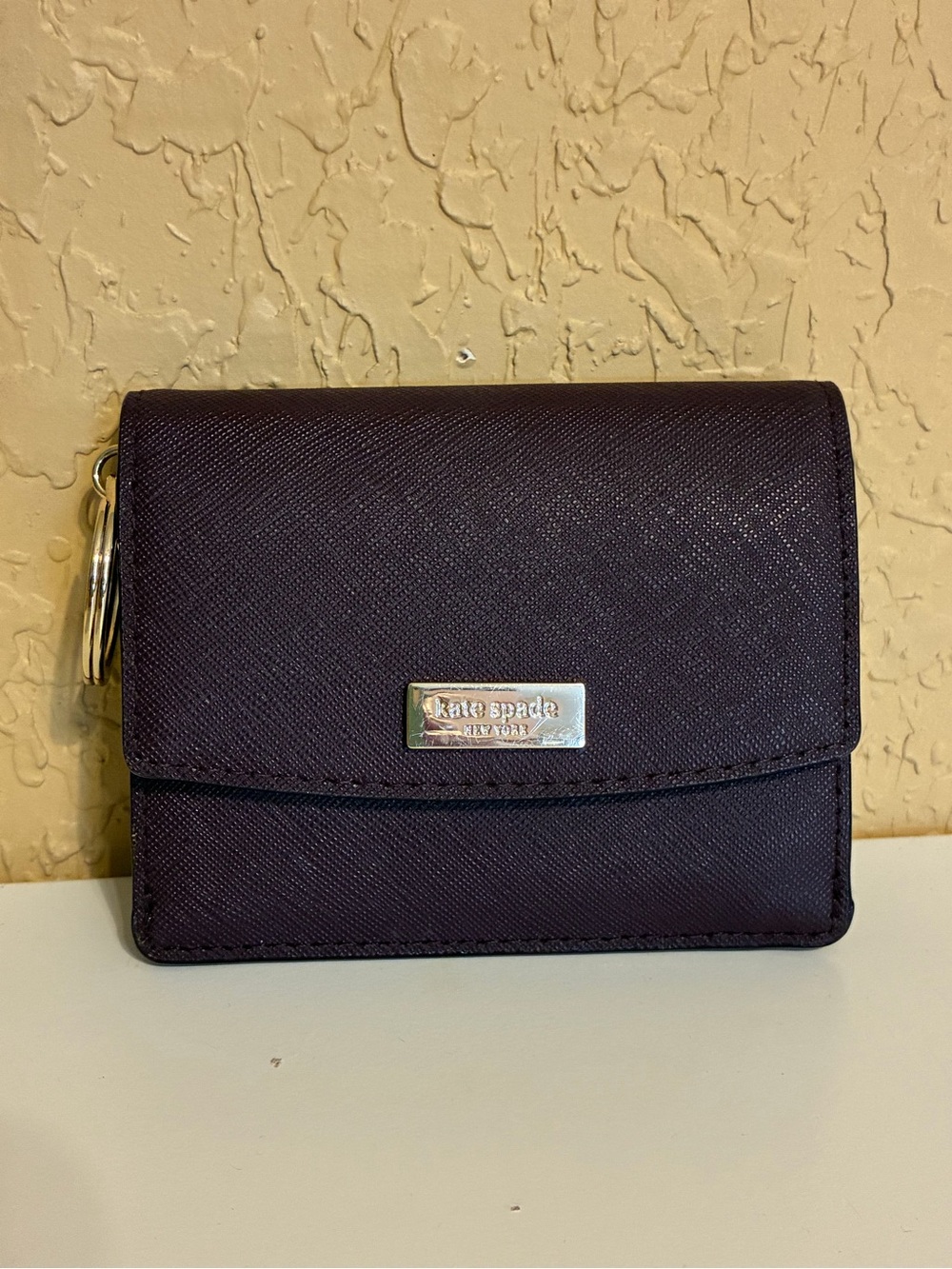 Kate Spade Petty Laurel way Mini Wallet with Key Ring WLRU2728 - Mulledwine